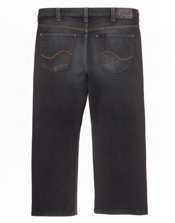 Lee Herre Flint Straight Jeans W38 L28 Marineblå Bomuld
