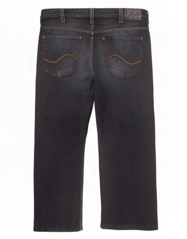 Lee Herre Flint Straight Jeans W38 L28 Marineblå Bomuld