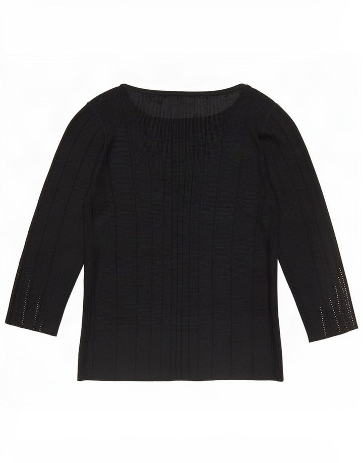 Marks & Spencer damebluse med 3/4 ærmer UK 14 mellem sort stribet