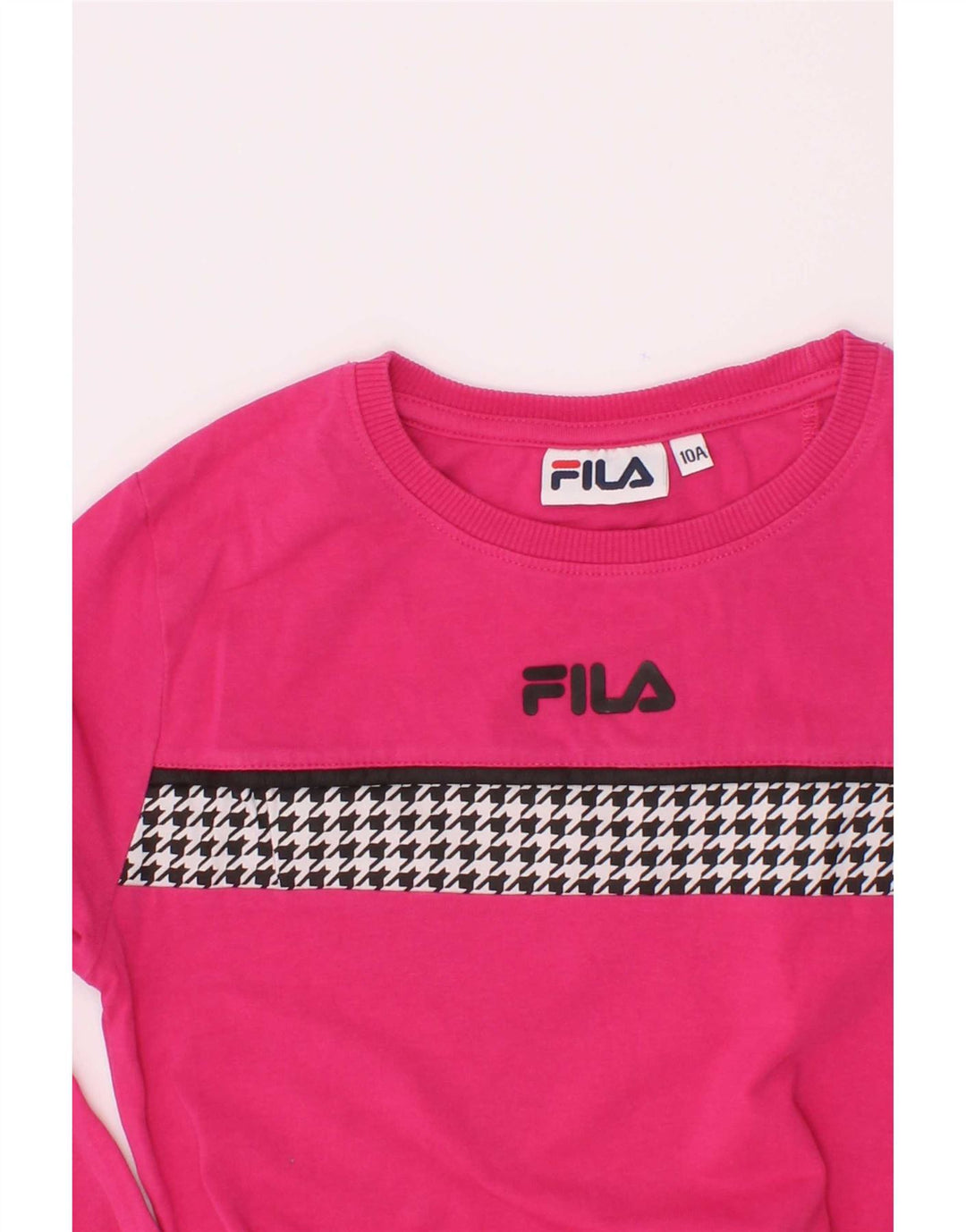 Fila Girl Top Langærmet 9-10 år Pink Houndstooth