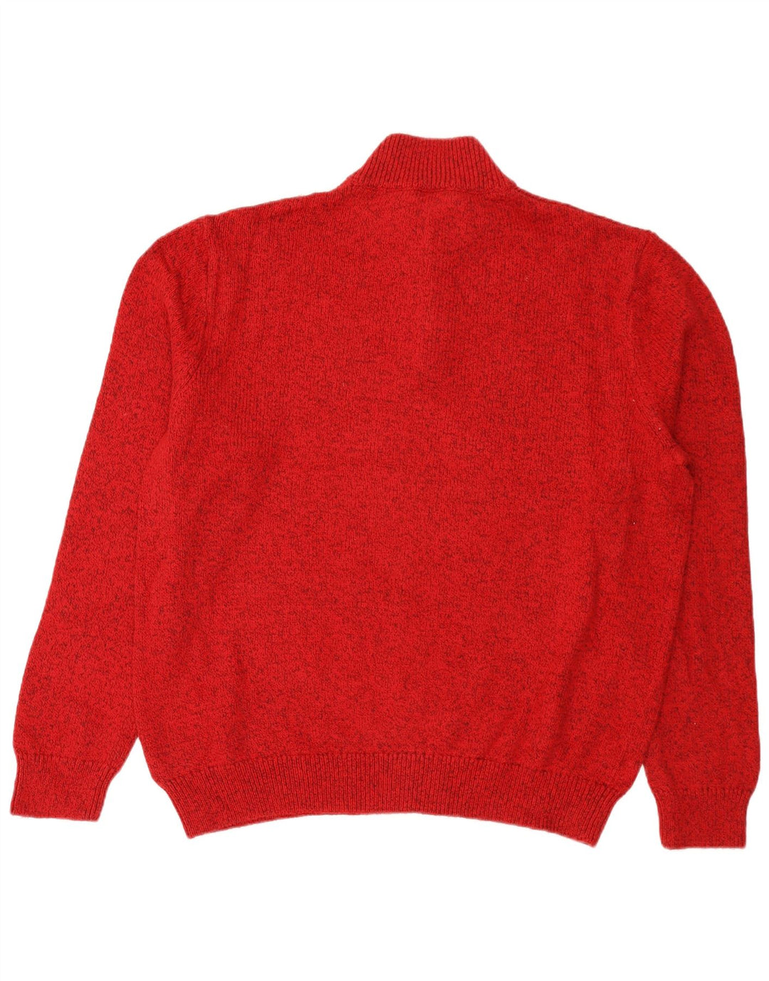 Chaps Herre Zip Neck Jumper Sweater 2XL Rød Flecked Bomuld