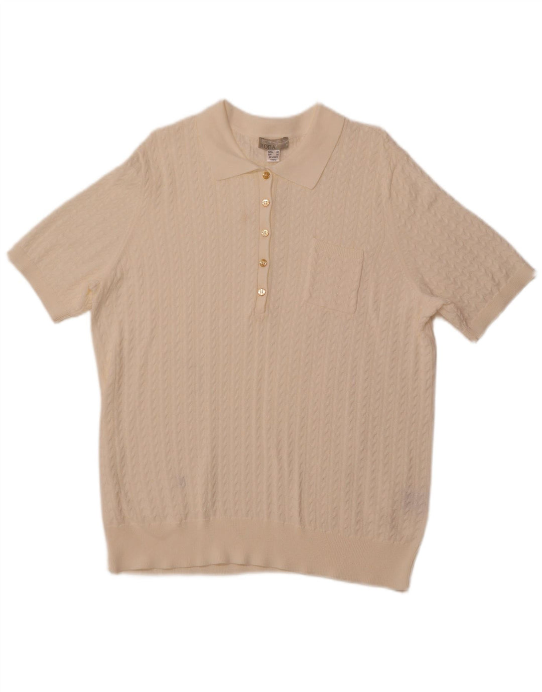 MONA Dame Kortærmet Polo Neck sweater EU 48 2XL Off White