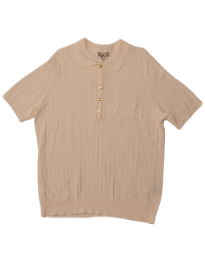 MONA Dame Kortærmet Polo Neck sweater EU 48 2XL Off White