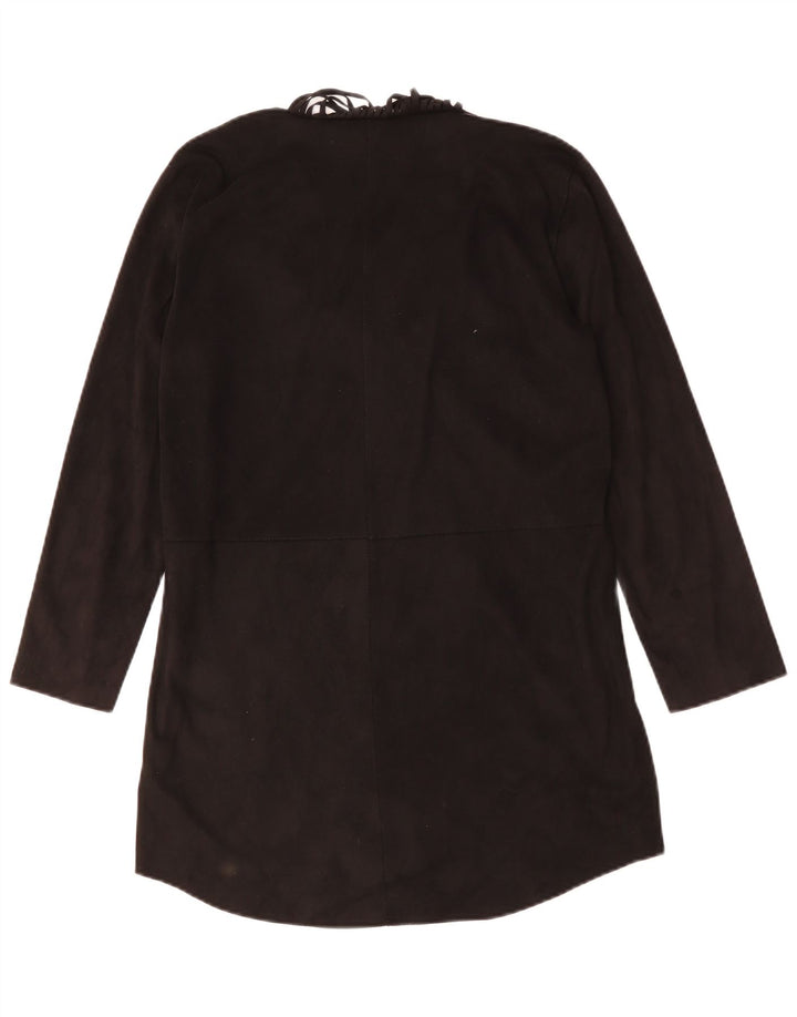 ZARA Langærmet tunikakjole til kvinder UK 14 Medium Sort Polyester
