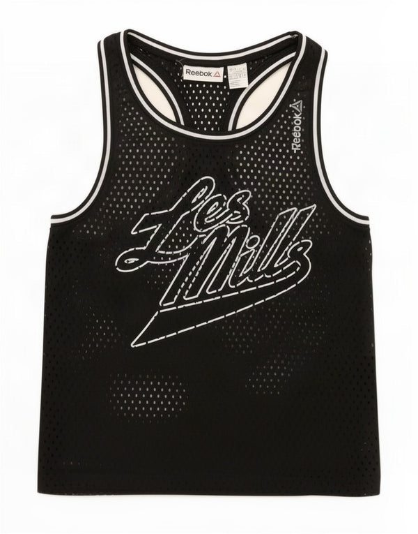Reebok Womens Graphic Vest Top UK 8/10 Small Black