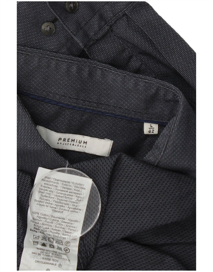 Jack & Jones herreskjorte str. 42 Stor grå nålestribet bomuld