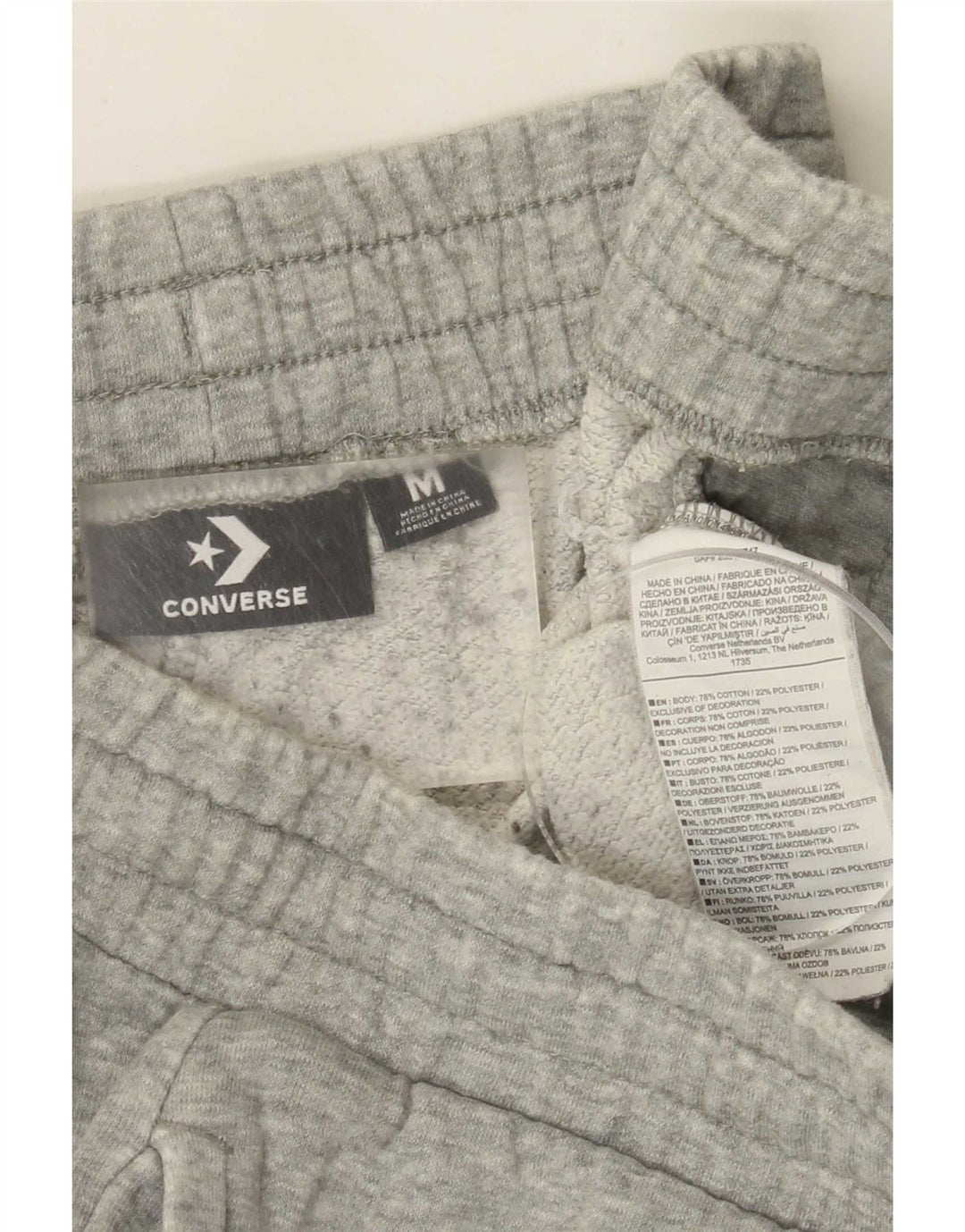 Converse Sportsshorts til mænd, mellemgrå flækket bomuld