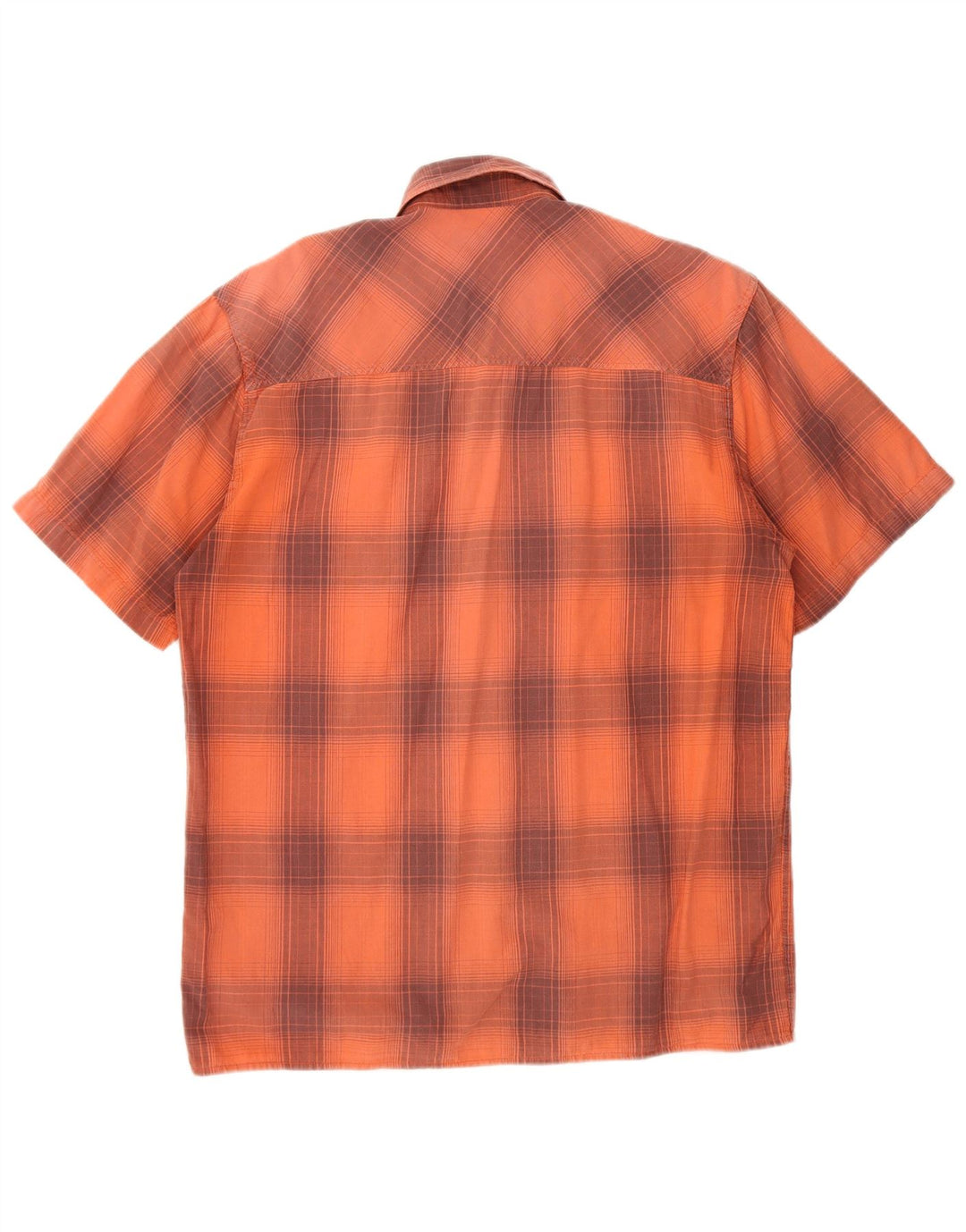 Wrangler Kortærmet Herreskjorte Medium Orange Plaid Bomuld
