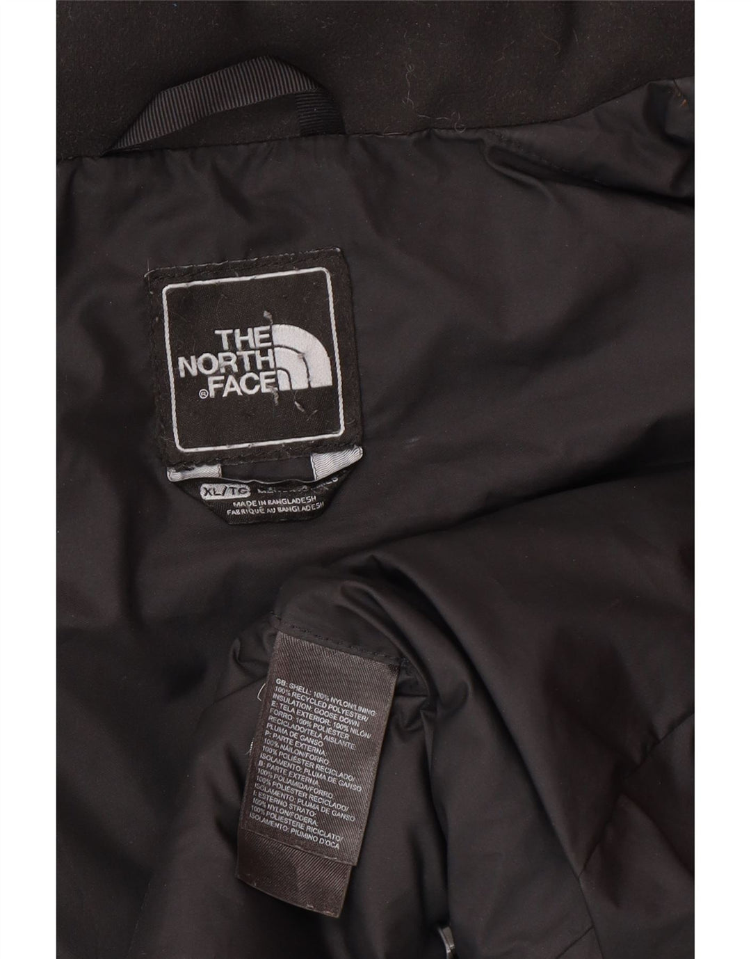 THE NORTH FACE Herre 550 polstret jakke UK 42 XL Khaki Nylon