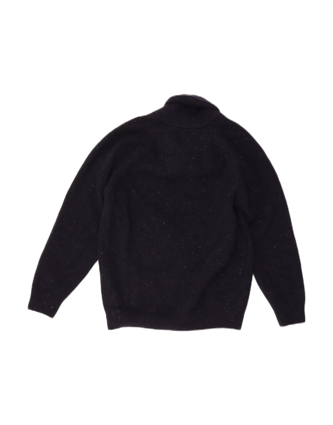 MASSIMO DUTTI Womens Shawl Neck Jumper Sweater UK 14 Large Navy Blue