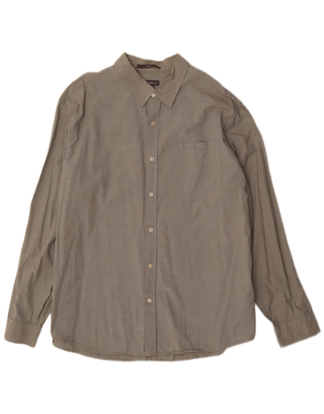 Eddie Bauer Herre Classic Fit skjorte XL Grøn bomuld