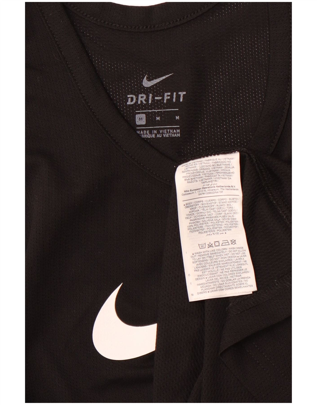 NIKE Herre Dri Fit Grafisk Vest Top Medium Sort Polyester Sports