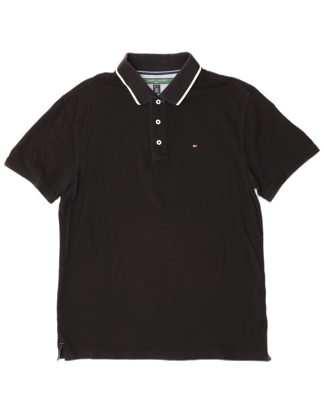 Tommy Hilfiger Herre poloshirt Medium Sort Bomuld Klassisk