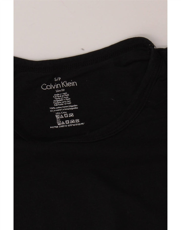 CALVIN KLEIN Herre Slim Fit T-Shirt Top Lille Sort Bomuld