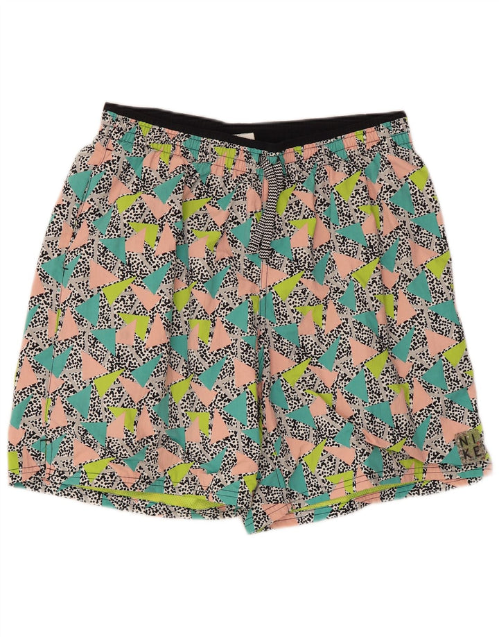 Nike Badeshorts til mænd, store flerfarvede geometriske polyamid