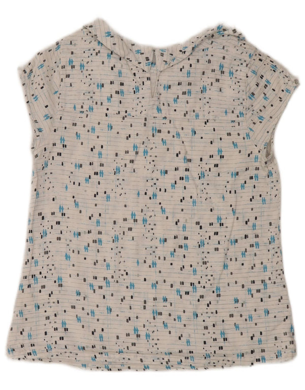 White Stuff Damebluse Top UK 8 Lille geometrisk bomuld