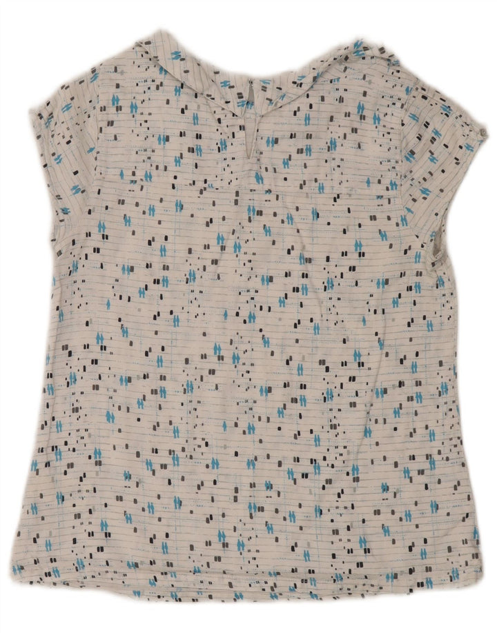 White Stuff Damebluse Top UK 8 Lille geometrisk bomuld
