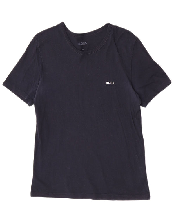 Hugo Boss Herre T-Shirt Top Medium Marineblå Bomuld