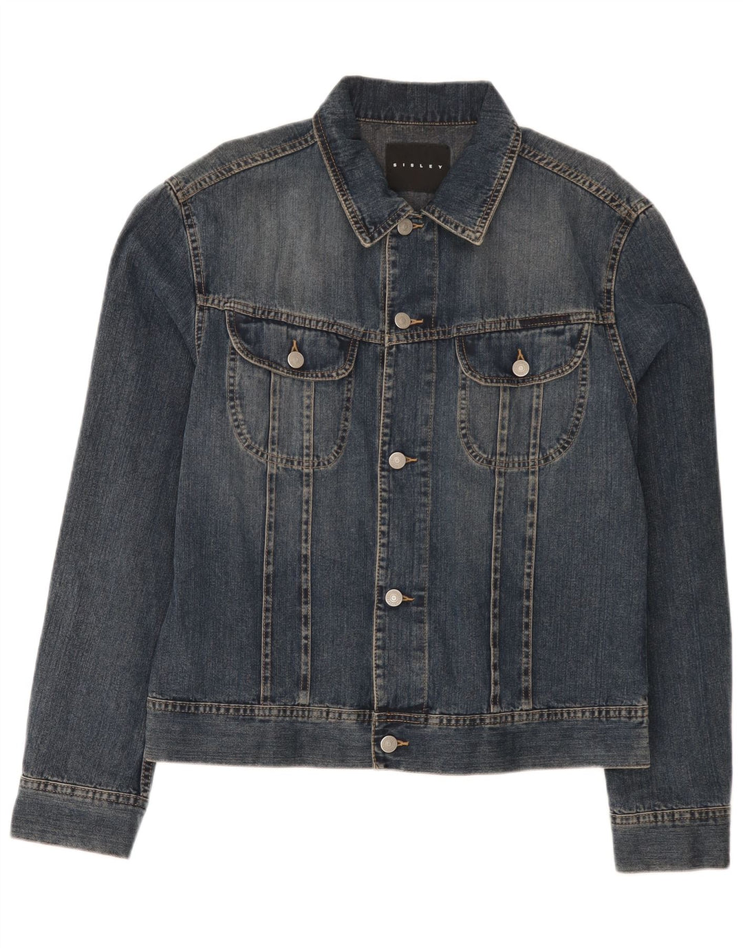 Sisley Herre denimjakke UK 40 Large Blue Cotton
