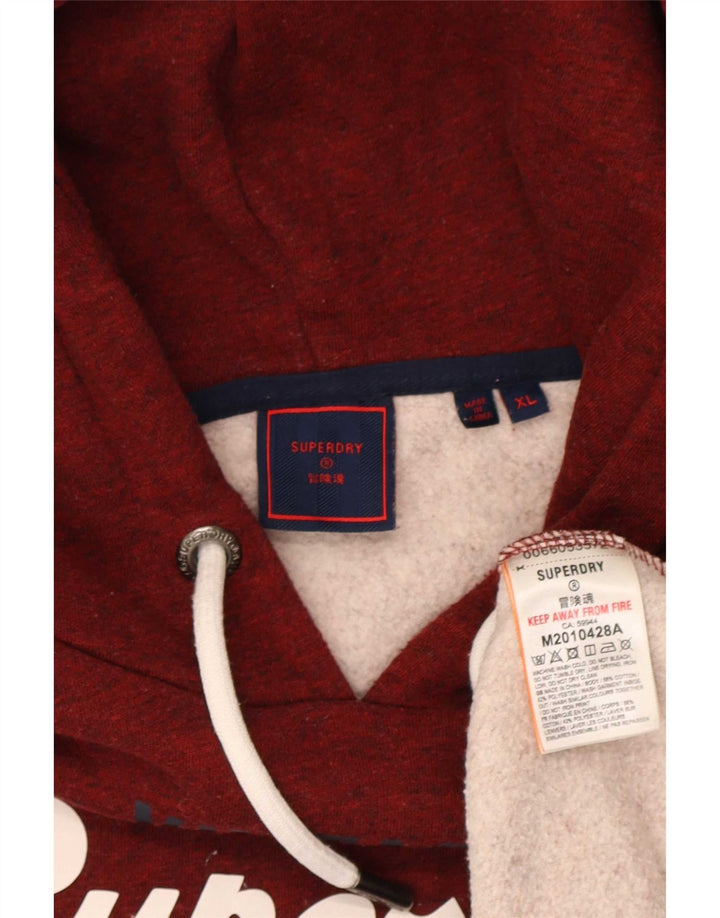 Superdry grafisk hættetrøje til mænd XL rødbrun polyester