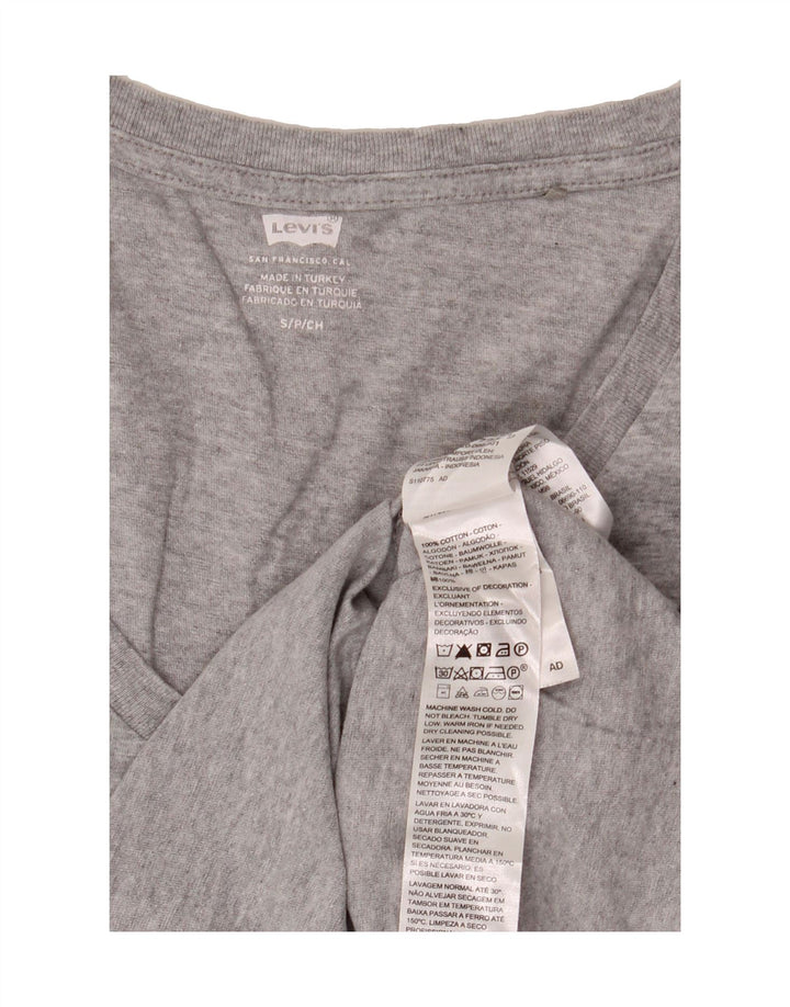 LEVI'S Womens T-Shirt Top UK 10 Small Grey Cotton Vintage Levi's and Second-Hand Levi's from Messina Hembry 