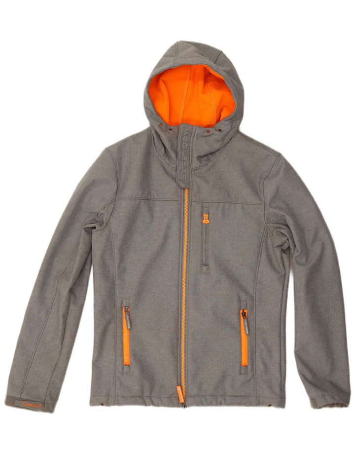 Superdry Windtrekker Graphic Windbreaker Jacket UK 38 Medium Grey