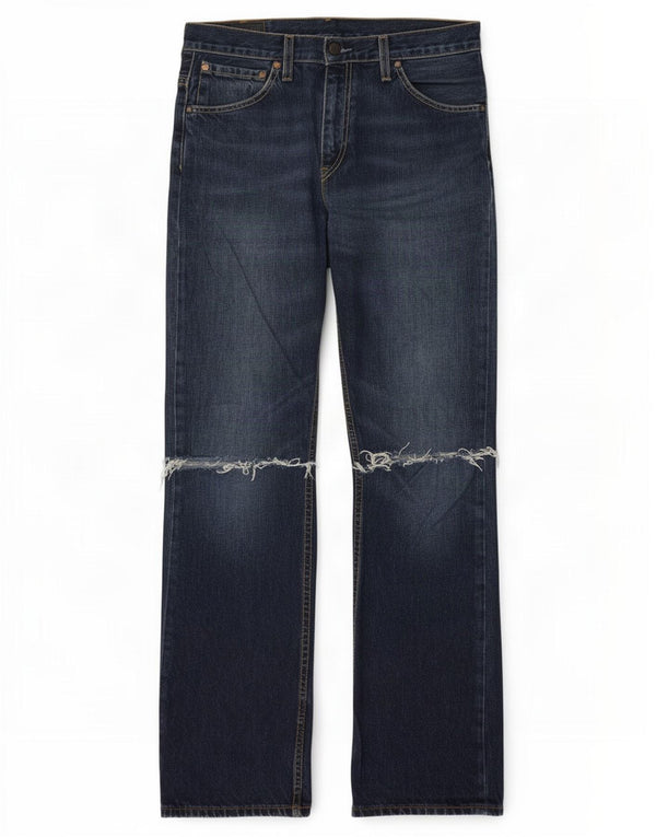 Levi's Herre 507 Slim Distressed Bootcut Jeans W33 L34 Marineblå Bomuld