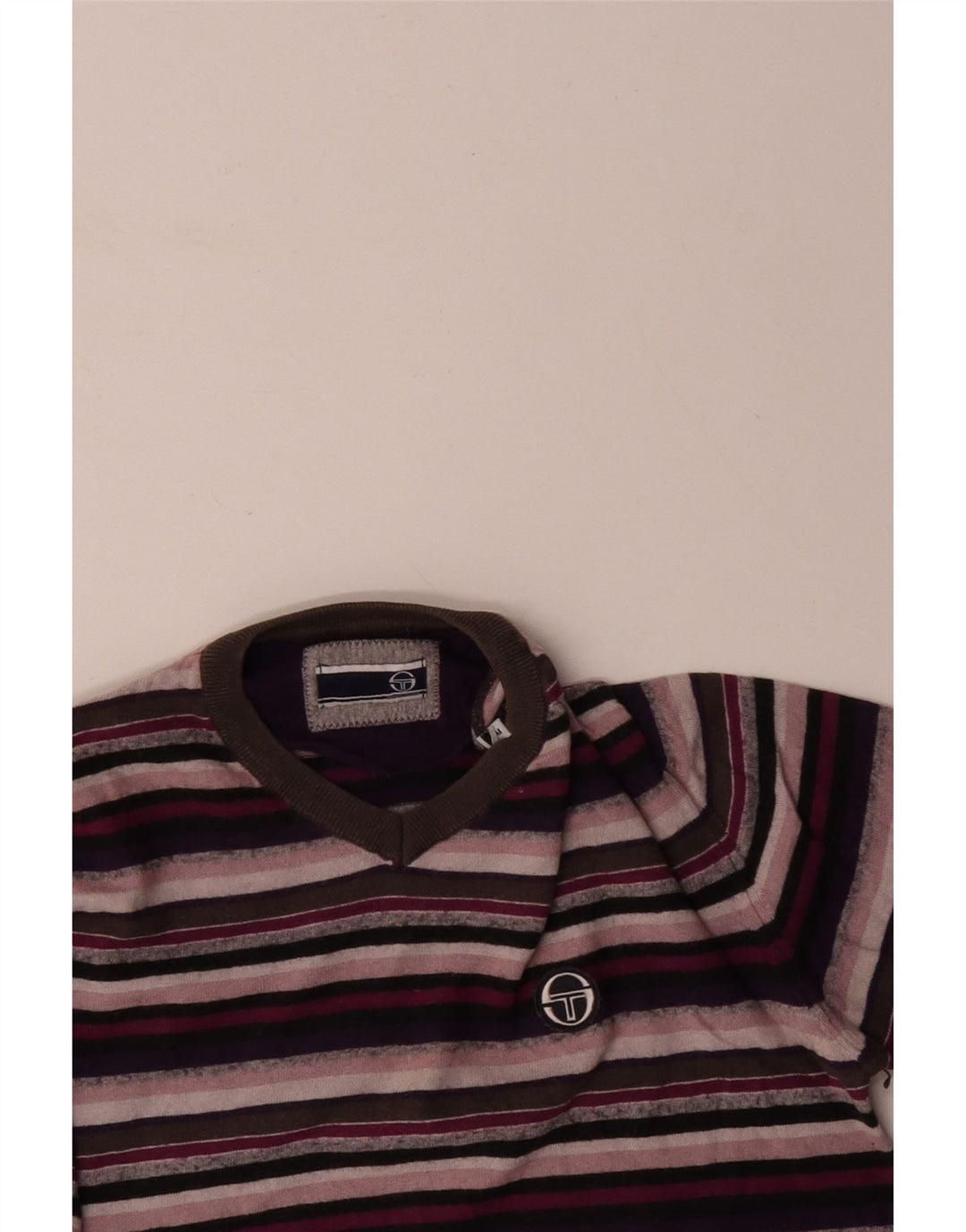 SERGIO TACCHINI Dame V-hals sweater UK 14 Medium Flerfarvet