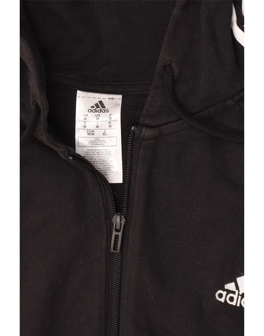 Adidas Hættetrøje med lynlås til mænd mellem sort bomuld