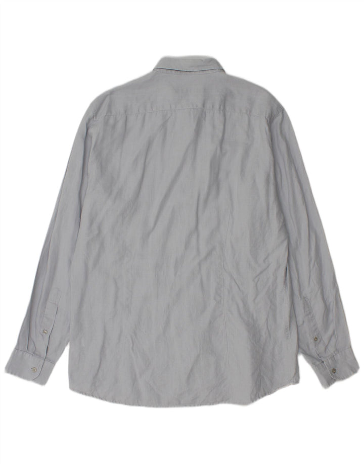 Trussardi Jeans Herreskjorte str. 42 Large Blue Linen