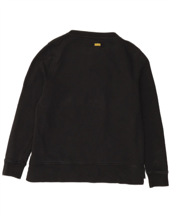 Barbour Dame Grafisk Sweatshirt Jumper UK 12 Medium Sort Bomuld