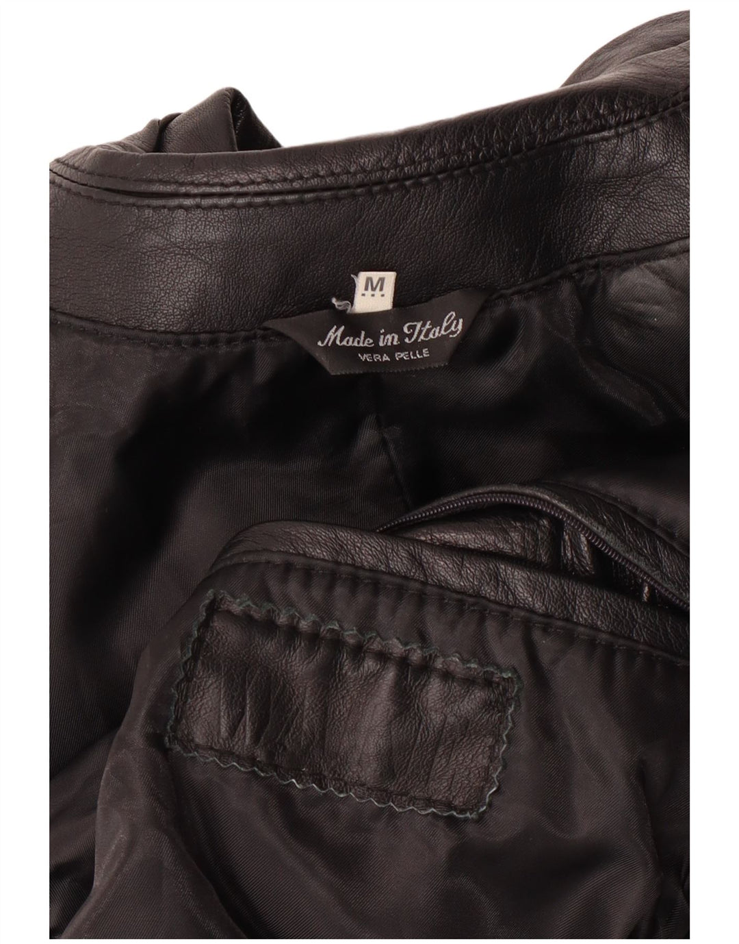 Vintage Herre Læderjakke UK 38 Medium Sort Læder Classic