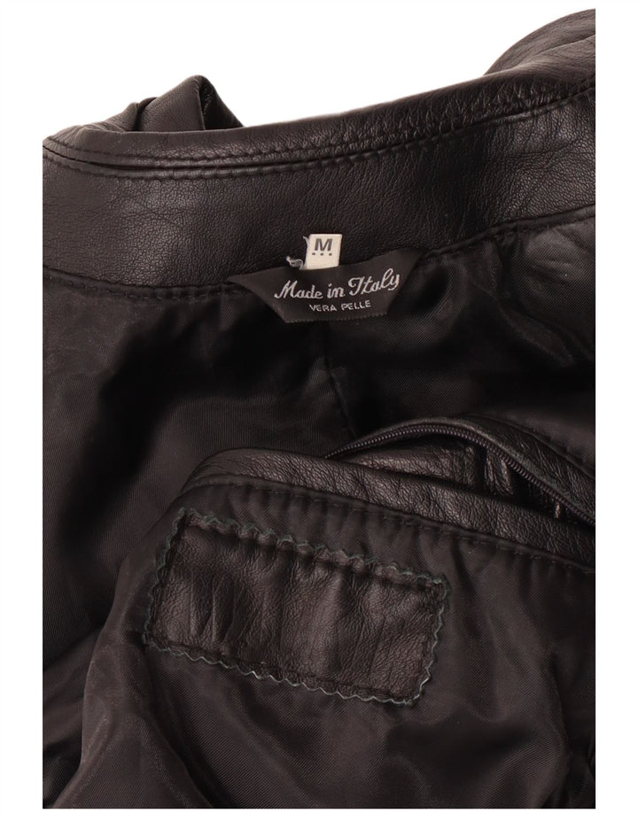 Vintage Herre Læderjakke UK 38 Medium Sort Læder Classic