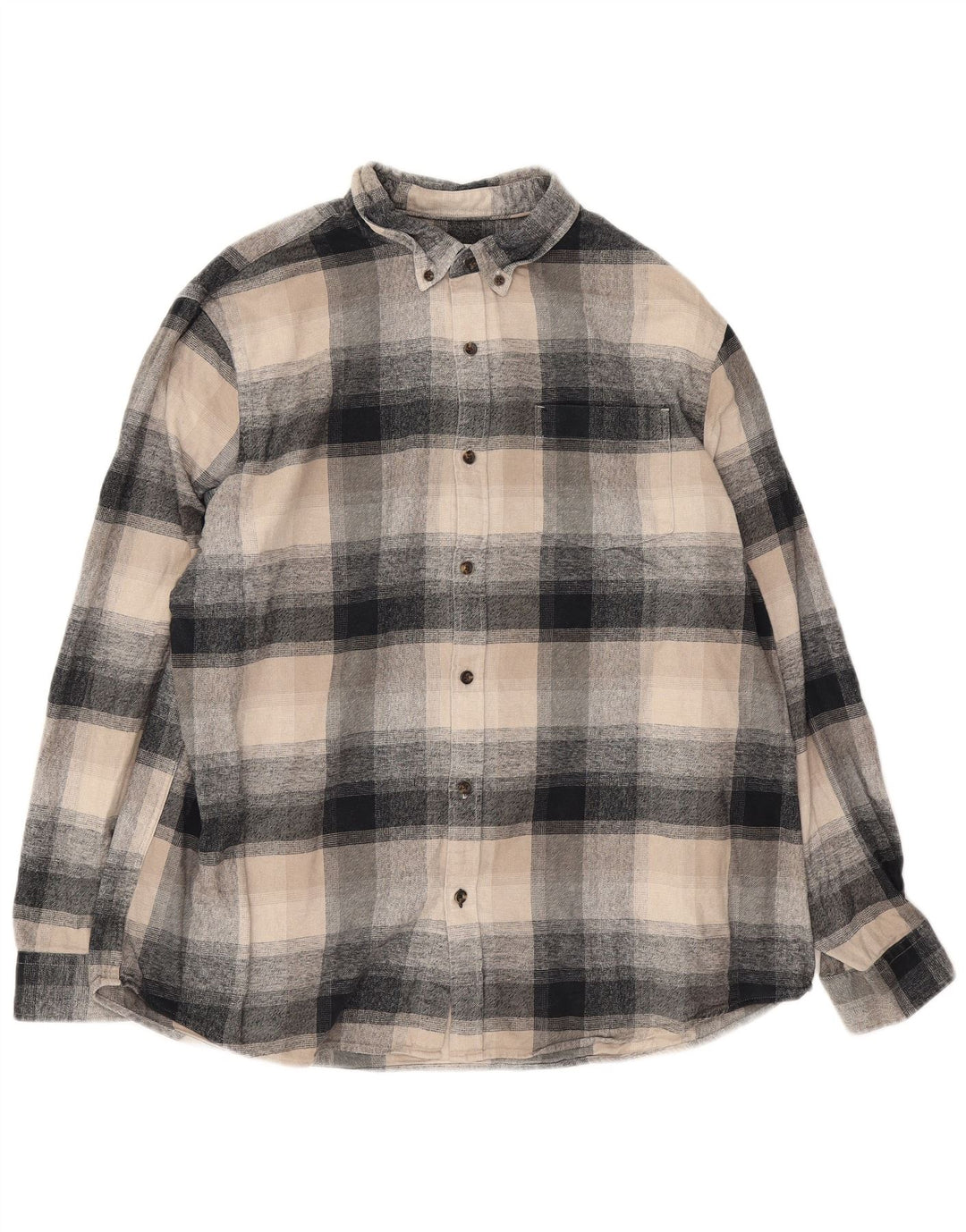 Marks & Spencer Herre Regular Fit Flanellskjorte 2XL beige ternet bomuld