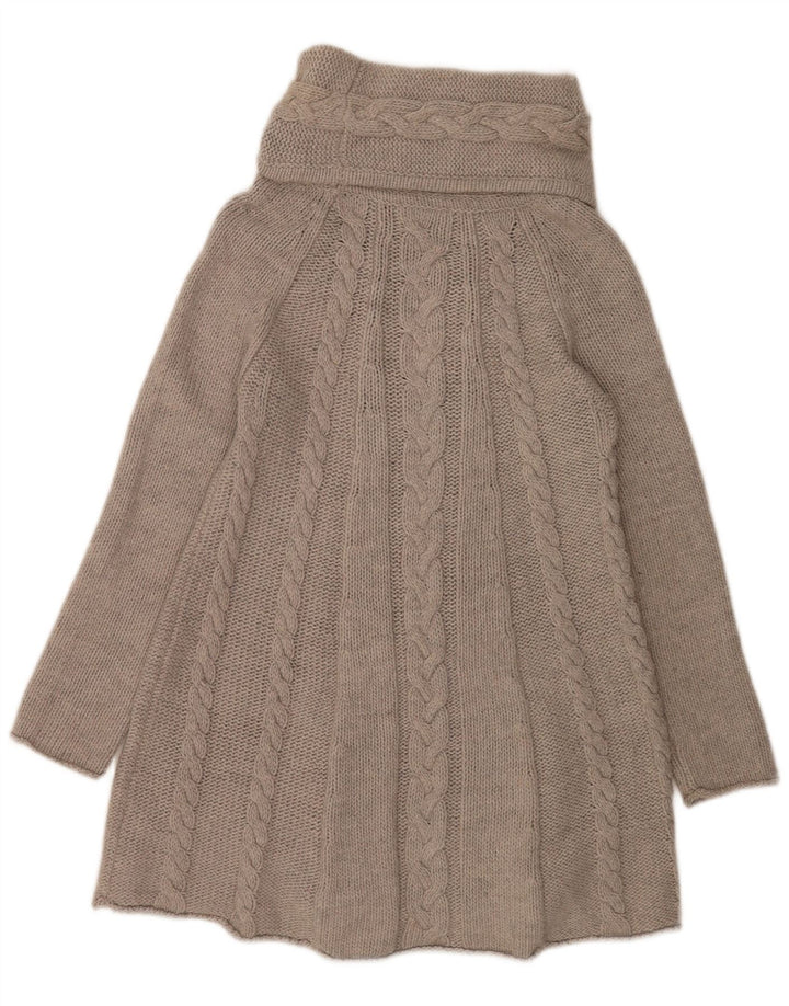 Marks & Spencer Dame Roll Neck Jumper Sweater UK 12 Medium Grå Akryl