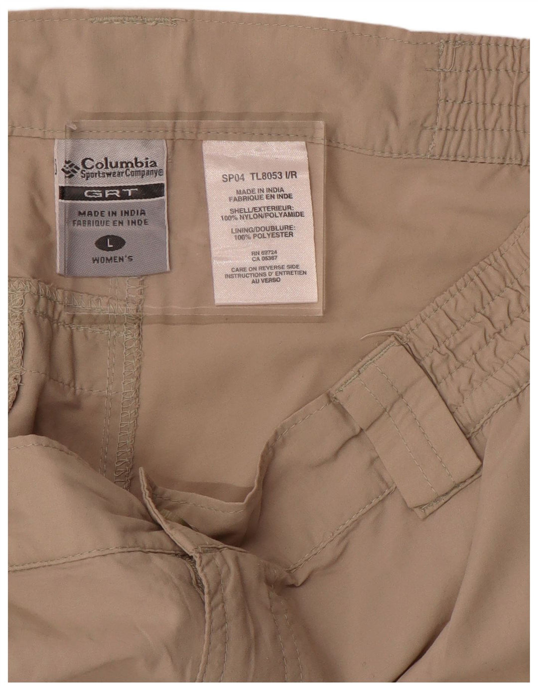 COLUMBIA Straight Cargo Bukser til kvinder Large W32 L30 Beige Polyester