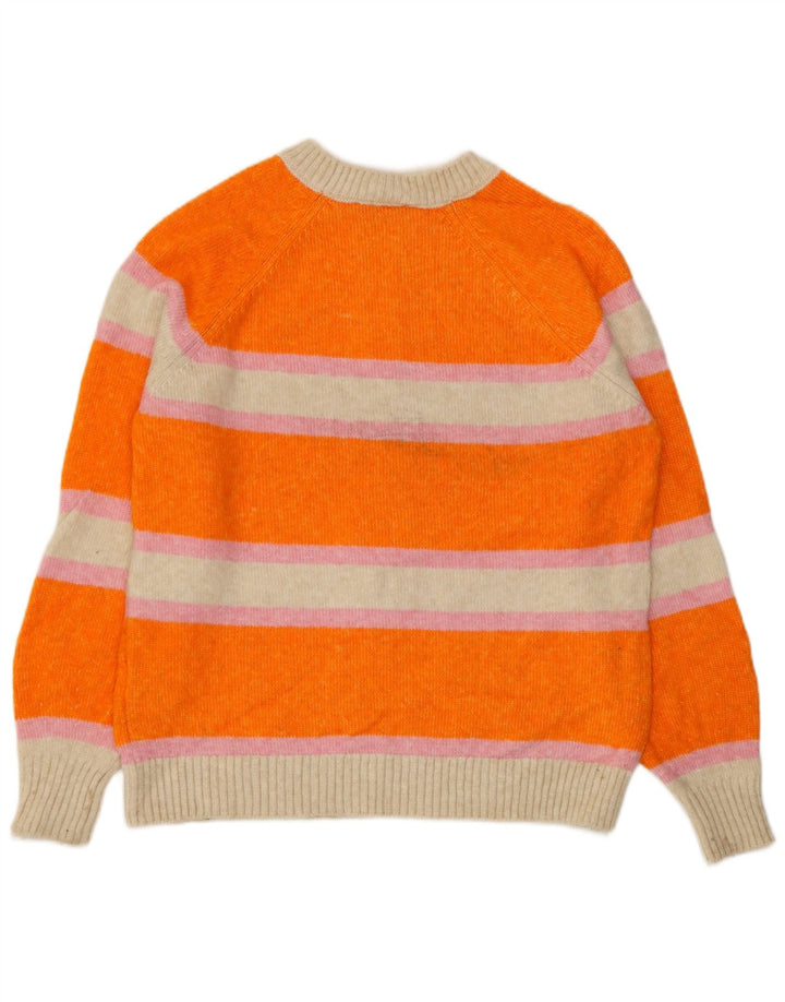 Marks & Spencer dametrøjetrøje med rund hals DK 10 Lille orange stribet