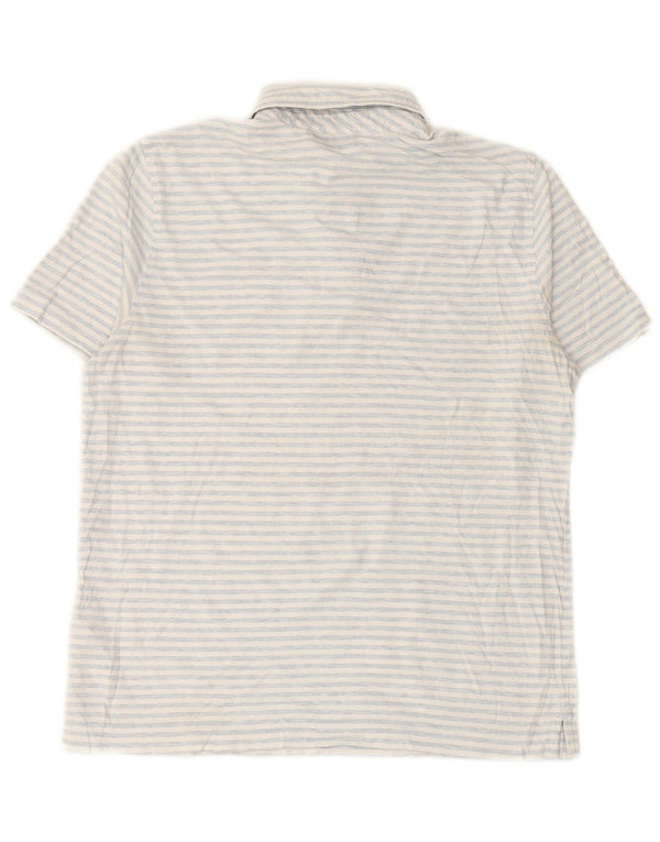 VINEYARD VINES Boys Polo Shirt 15-16 Years Large White Striped Cotton