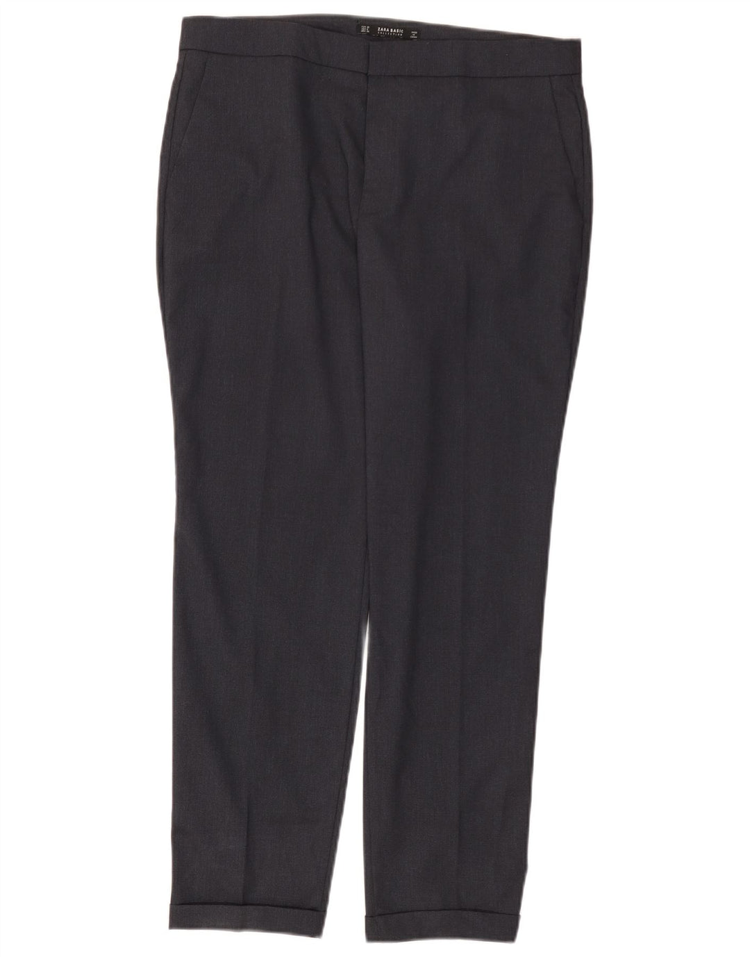 Zara Dame Slim Chino Bukser EU 40 Medium W30 L27 Marineblå Polyester