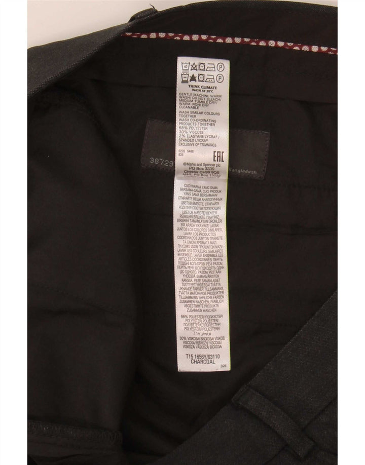 Marks & Spencer Herre Regular Fit Suit Bukser W38 L29 Grå polyester