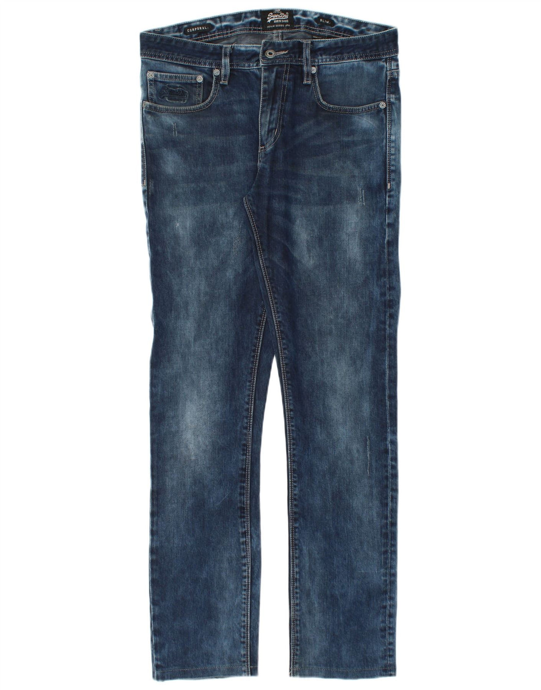 Superdry Herre Corporal Slim Jeans W32 L32 Blå Bomuld