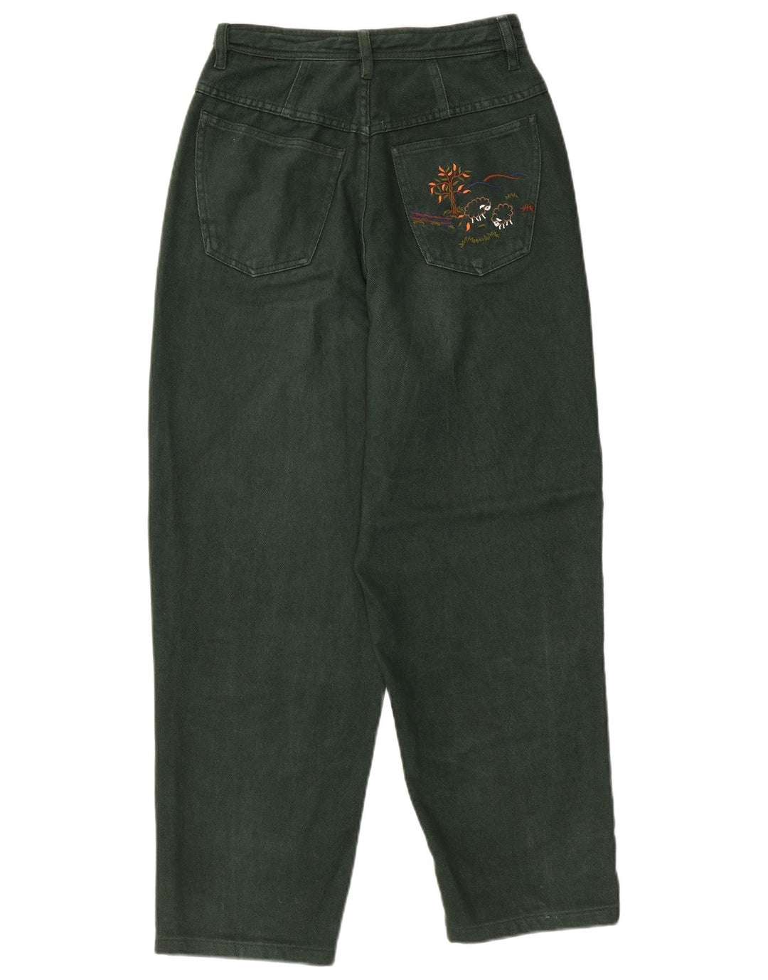 PETRESSA Kvinder Højtaljede tilspidsede Jeans EU 36 Small W26 L26 Grøn Bomuld