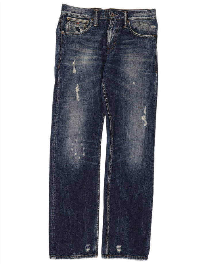 Tommy Hilfiger Dame Ryder Distressed Regular Straight Jeans W29 L32 Blå