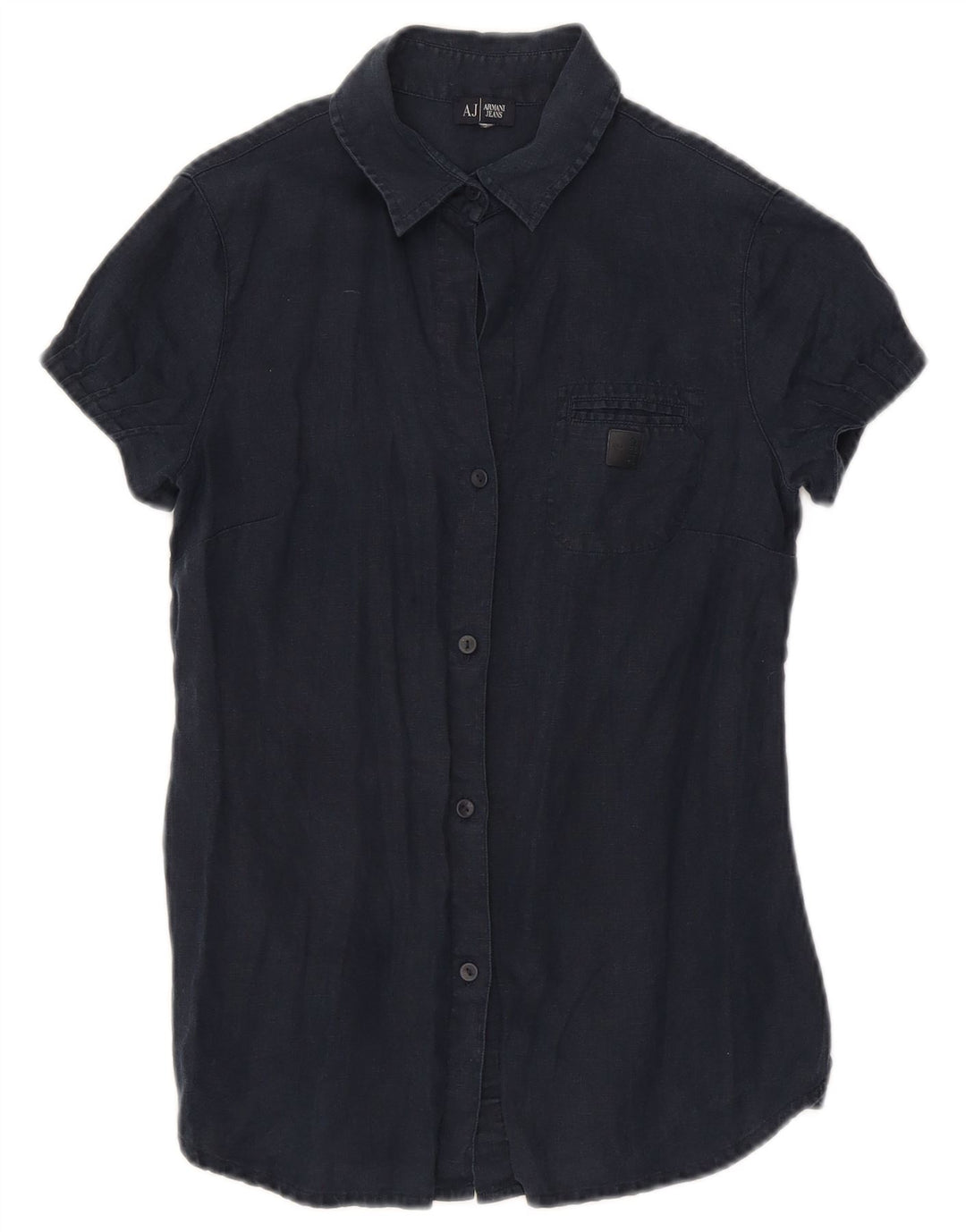 Armani kortærmet skjorte til kvinder UK 10 Small Navy Blue