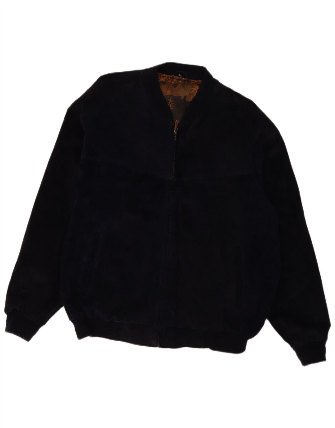 VINTAGE mænds ruskind bomberjakke IT 54 2XL marineblåt læder