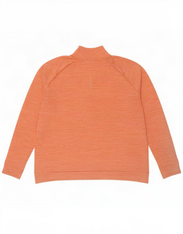 Nike Dri Fit Sweatshirt med lynlås til kvinder UK 18 XL Orange Flecked