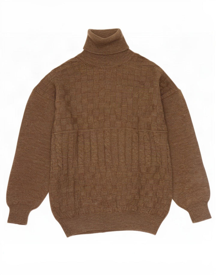 Vintage Herre rullehals sweater medium brun