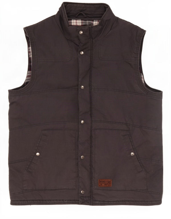 Weird Fish Herre Polstret Gilet UK 44 2XL Grå Bomuld