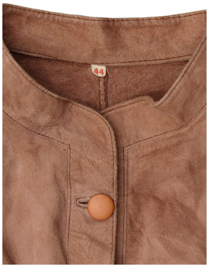 VINTAGE Dame Ruskindsskjorte Bluse EU 44 XL Brun