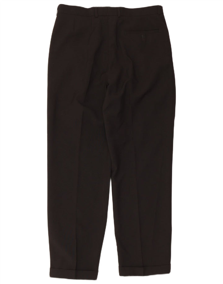 MARKS & SPENCER Herre Pegged Suit Bukser W34 L31 Sort Polyester